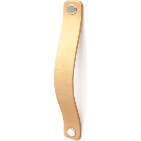 Maniglia per mobili, pelle, 12,8 cm, naturale, Black Tree, maniglie per mobili + viti (1/5)
