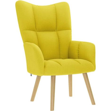 Fauteuil lounge en tissu jaune clair (1/5)