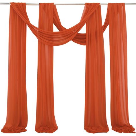 Draperie Pour Arche De Mariage - Polyester Infroissable - 75 X 600 Cm - Blanc Beige Rose Orange - 2 Pièces (1/5)