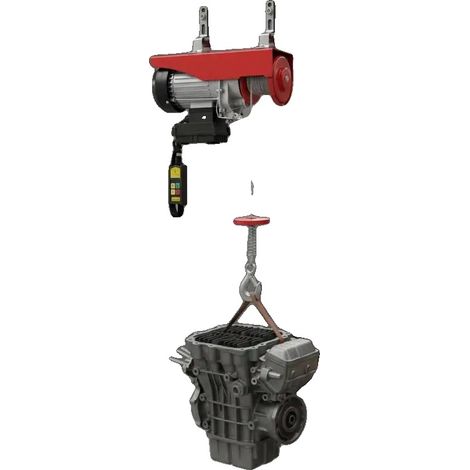 Treuil Électrique, Moteur de 510W, Télécommande Sans Fil, Rouge (1/2)