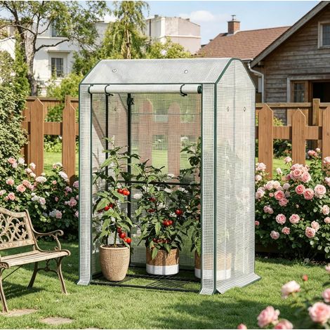 Invernadero de PE con puerta enrollable 100x83x150 cm OKMYHOME (1/5)