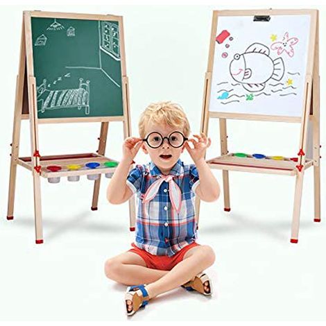 Tableau de peinture pour enfants - tableau de luxe - tableau d'écriture avec accessoires, tableau pour enfants avec craie et aimant (1/4)