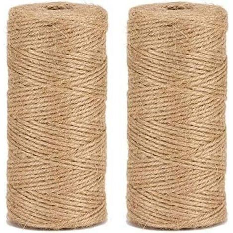 Cordeline Jute Naturel Ø1.5mm 100m Rouleau Lot de 2 x 200m Trois Brins Manuelle