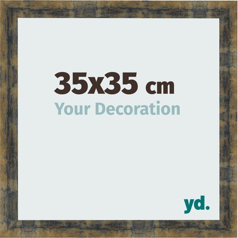 yd. - Cadre photo 35x35 - Bleu Or Melange - MDF - Pisa (1/5)