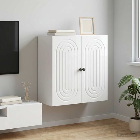 Armoire Murale Blanc brillant 59 x 31 x 60 cm Bois d'ingénierie vidaXL