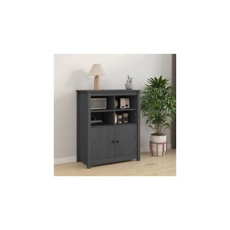 Buffet Gris 83x41,5x100 Bois massif de pin (1/5)