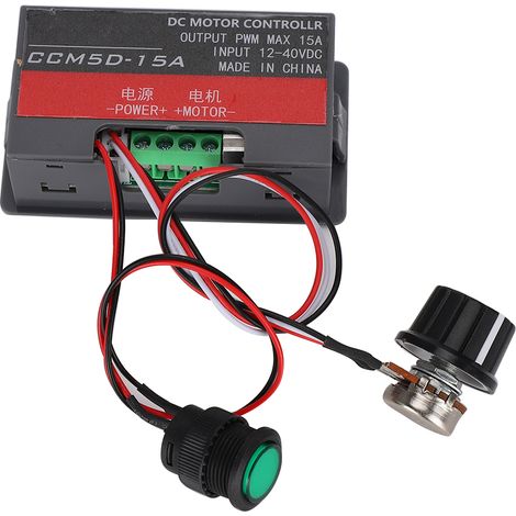 Drehzahlregler mit 3-stelliger Digitalanzeige für Gleichstrom-Bürstenmotoren 15 A 12–40 V (1/5)