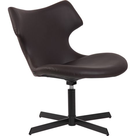Sedia da lounge Welland in similpelle marrone