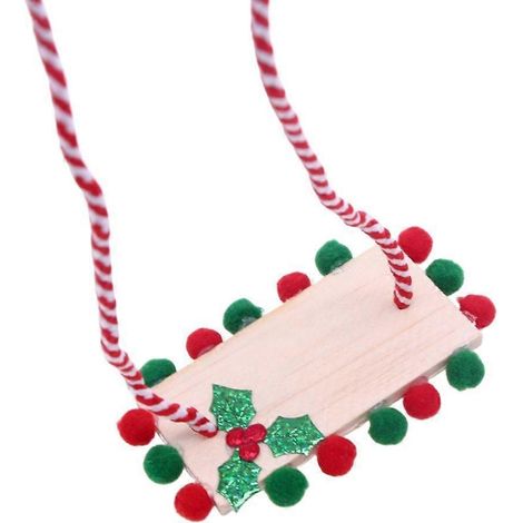 Décoration de Noël élégante pour maison de poupée en bois, balançoire miniature, détails délicats (1/4)
