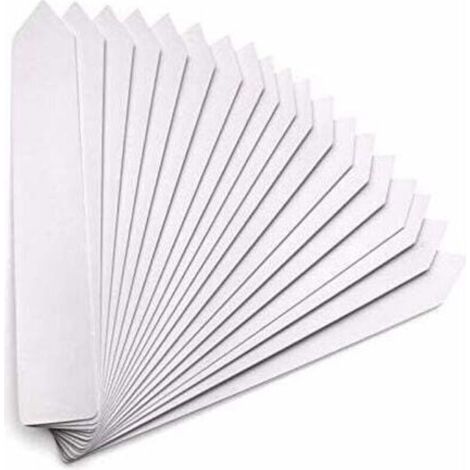 Lot de 100 étiquettes pour Plantes de Jardin, 51cm Plantes Plastique balises et marqueur étanche - Gris Blanc (1/5)