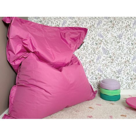 Pouf Poltrona Sacco Grande Rosa con Zip 140 x 180 cm Fuzzy (1/5)