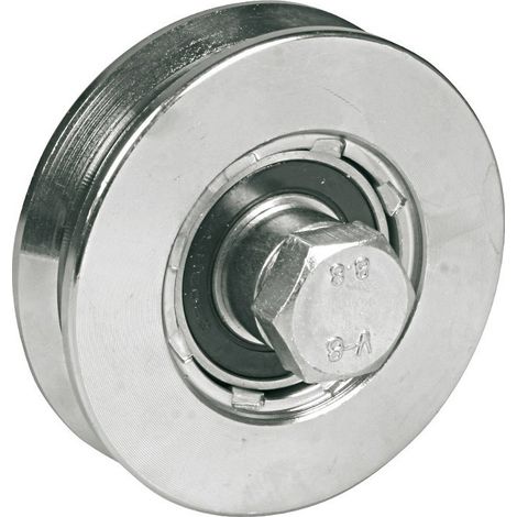 ROUE À GORGE TRIANGULAIRE D 120 X 24 MM VIS 14 X 70 MM CHARGE 400 KG AVL 916120Y (1/2)