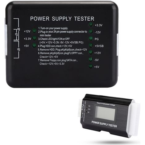 PC-Netzteiltester, LCD-Bildschirm, Aluminiumlegierung, unterstützt 20/24-Pin-ATX-SATA (1/5)