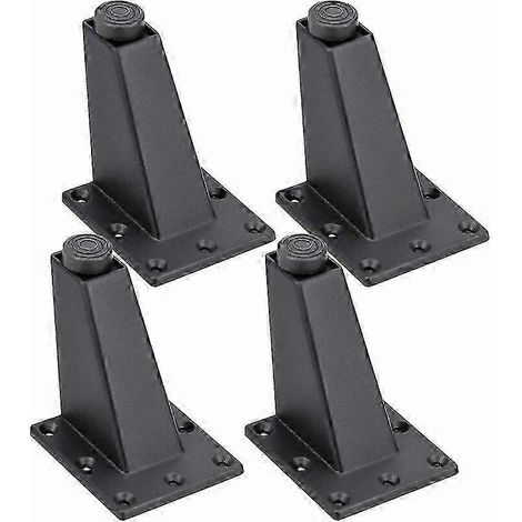 Pieds de meubles réglables noirs, en alliage d'aluminium, de forme triangulaire, convenant aux tables, armoires, cuisines, canapés, etc. (zkhj) (1/5)