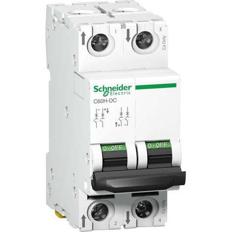 disjoncteur - schneider c60h-dc - 2 pôles - 25 ampères - courbe c - a9n61533 (1/3)