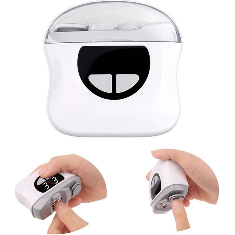 Coupe Ongle Electrique, 2 en 1 Lime a Ongle Electrique, 3 Vitesses, Sans bruit avec Lumière LED, Coupe-Ongles pour bebe Adultes Personnes Âgées (1/5)
