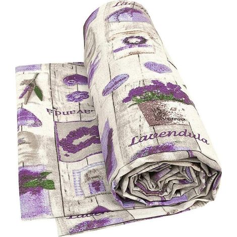 Telo Arredo Copritutto Cotone Copridivano Letto Shabby Chic Lavanda - 170x280 cm