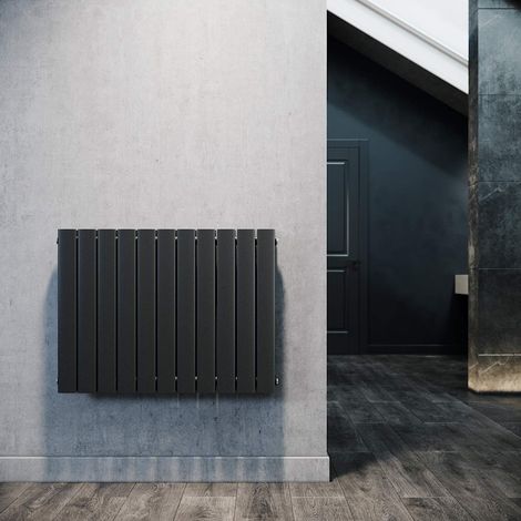SONNI Paneelheizkörper Horizontal 630 x 847 mm Anthrazit Badezimmer/Wohnraum Doppellagig Horizontal Heizkörper Badheizkörper Design Flachheizkörper (1/5)