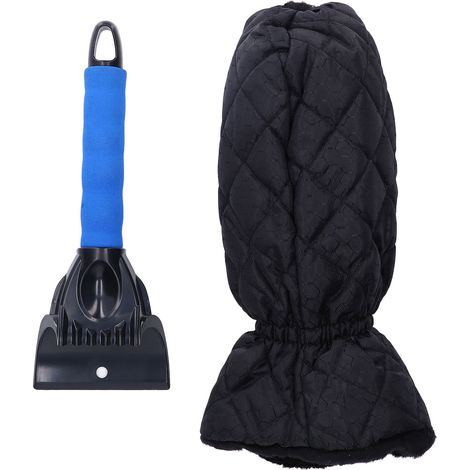 Gant Grattoir de Voiture Imperméable 2 en 1, Bande Élastique pour une Prise Facile et Protection contre le Froid - Bleu (1/5)