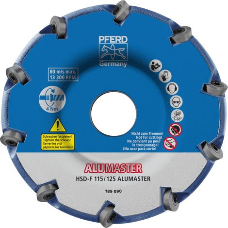 PFERD TOOLS Hochleistungsfrässcheibe ALUMASTER F Ø 115 mm für Winkelschleifer Alu Bearbeitung HICOAT (1/5)