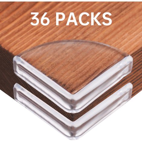 Lot de 36 protections d'angle transparentes en plastique pour meubles, tables fines, fenêtres, lits, etc. (1/5)