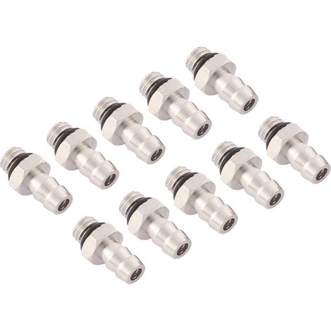 M5 Filet Mâle Tuyau à 4mm Pneumatique Tube Tuyau Argent 10Pcs (1/5)