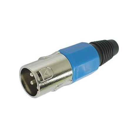 FICHE XLR MALE NICKELEE 3 BROCHES - BLEU CA101BL RI959