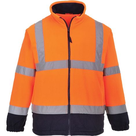 Polaire haute visibilité Portwest bicolore Orange / Marine M.