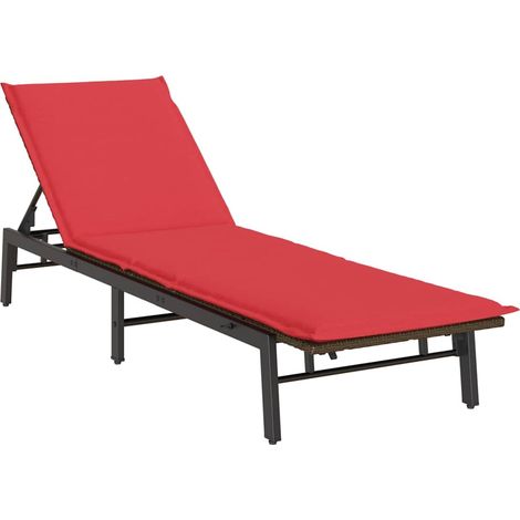 Maison Exclusive - Lettino Prendisole con Cuscino Marrone in Polyrattan