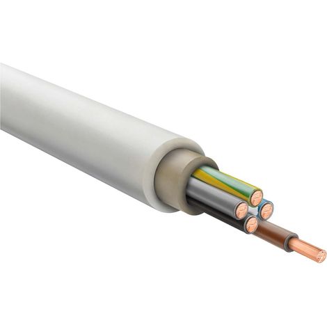HELU KABEL NYM-J 5x1,5mm² Mantelleitung AD 10,3mm Nennspannung Uo/U 300V/500V - 1 Meter