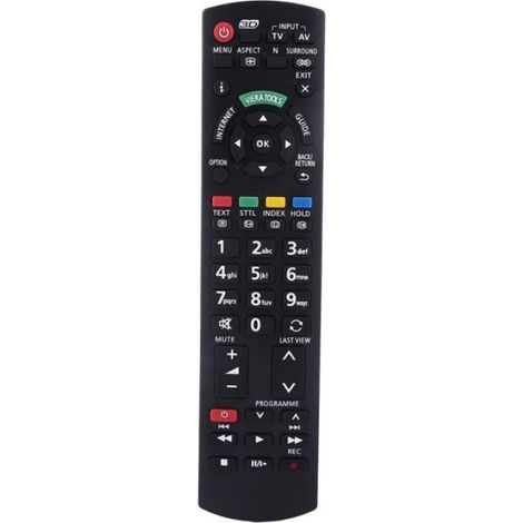 Télécommande Universelle Pour Panasonic N2QAYB000350 -YEA - Compatible TV GUIDE 3D SMART - Noir - 1 Pièce (1/4)
