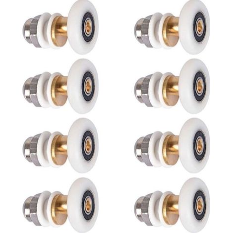 Duschtür-Rollenrad für Duschtür-Schiebetürrollen, Ersatzrad für Rolle, 8 Stück, 25 mm (1/5)