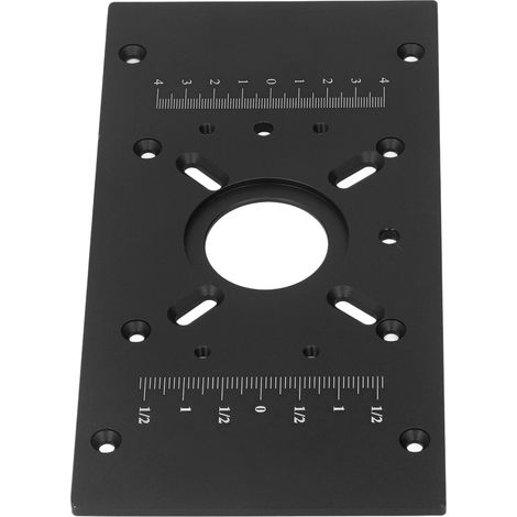 Plaque de montage en alliage d'aluminium pour table de défonceuse avec mécanisme de soulèvement - Accessoire de bricolage noir pour usinage du bois (1/5)