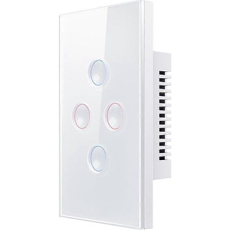 Weißer Zigbee-Smart-Touch-Schalter, 110–240 V, 2,5D-konkave Form, Zigbee 3.0-Signalverstärker, kompatibel mit Alexa und Google Home, 4 Module (1/5)