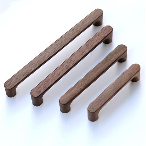 2 128MM Poignée Meuble en Massif Noyer Foncé Couleur Bois Style Simple et Moderne Bouton Porte Poignee de Meuble pour Armoire PorteCuisine Chambre Salon (1/5)