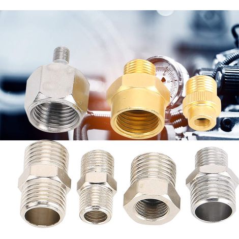 Adaptateur de compresseur d'air, Kit d'adaptateur d'aérographe Adaptateur de Tuyau d'aérographe, 1 / 8in 1 / 4in BSP pour la réparation de Tuyau d'aérographe (1/5)