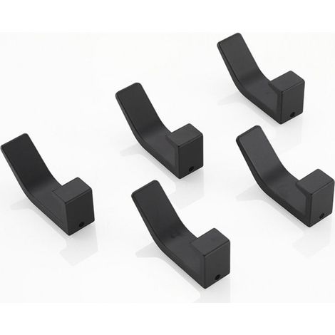 Espace Aluminium Cuisine Salle De Bains Toilette Crochet Porte-manteau Nordic Black Free Punch Patère Noir 5 pièces (1/5)