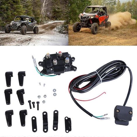 Ensemble combiné relais solénoïde, contacteurs, basculeurs de treuil et interrupteur à pouce pour VTT 12 V 250 A (1/4)