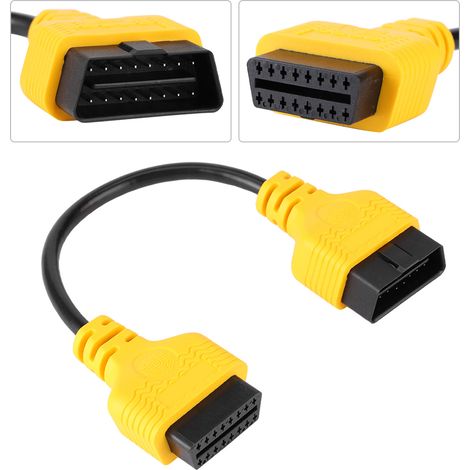 Câble rallonge OBD2 11,8 pouces, connecteur 16 broches mâle vers femelle, adaptateur diagnostic auto, cordon prolongateur pour scanner véhicule (1/5)
