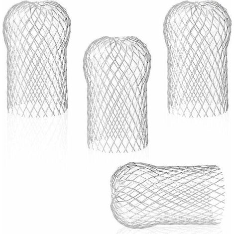 Juego de 4 filtros de aluminio para canalones - Protectores de canalones flexibles y duraderos para bajantes y aleros de casas contra las hojas - Crezuo