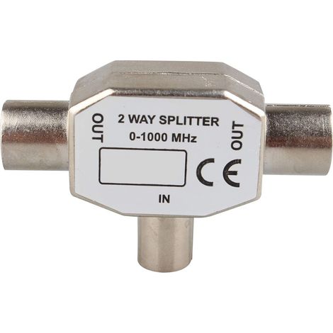 Répartiteur coaxial pour antenne TV mâle vers Deux Femelles - Répartiteur bidirectionnel pour TV/T - Convertit Une Prise coaxiale existante vers Deux Prises coaxiales Femelles (1/5)