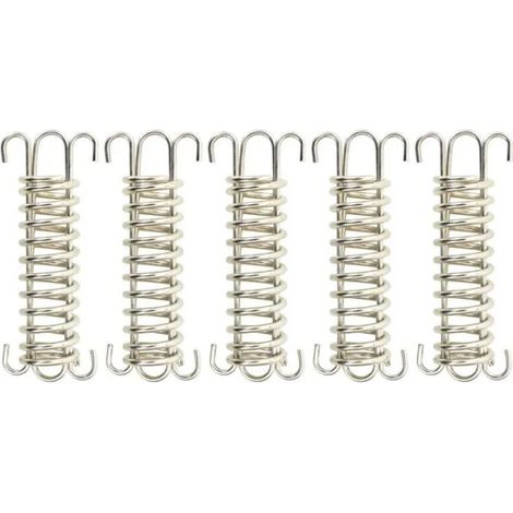 Verrous à ressort pour voile d'ombrage - 5 pièces - Acier inoxydable - 12x2,5 cm - Argenté et doré