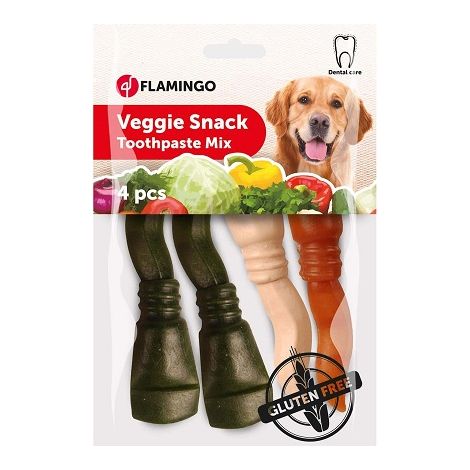 Snack dentali in fenicotteri dentifricio verdure 13 cm - 4 unitМК