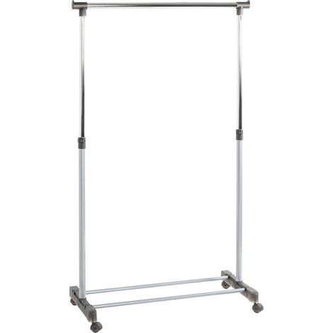 Portant alu, chromé, Gris, Plastique, métal - Dim.: L 90 cm x H 95-170 cm x P 43 cm, Style: Modern (1/4)