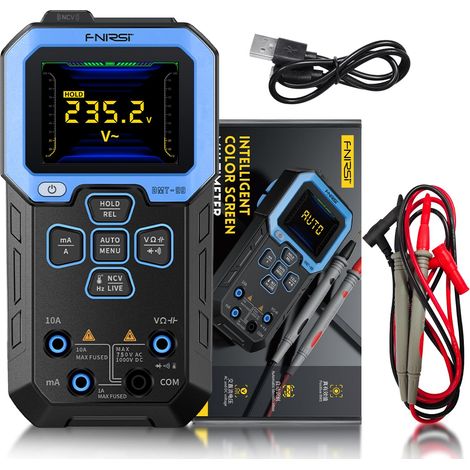 Multimètre Numérique 9999 Comptes VRAI RMS, Voltmètre Rechargeable à Gamme Automatique avec Mode d'Enregistrement et de Surveillance des Données, Testeur de Résistance, Capacité, Diode, Fréquence, NCV (1/5)