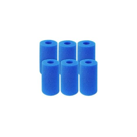 Lot de 6 éponges filtrantes type A – Cartouche de filtre de piscine – Diamètre 20cm – Réutilisables et lavables – Pour piscine et spa (1/5)