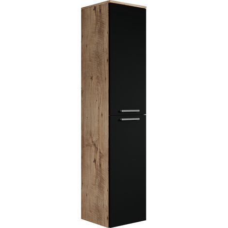 Mobiletto del bagno Venus 160 cm Rovere Castagno / Nero - Mobiletto armadietto (1/3)