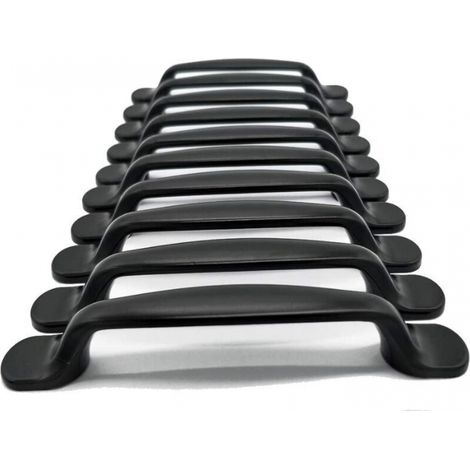 (20 pièces, noires) poignées avec un entraxe de 96 mm, adaptées aux armoires, penderies, tiroirs et armoires à chaussures