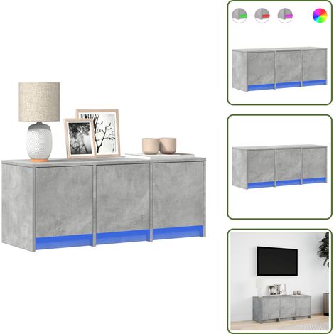 vidaXL TV-Schrank LED Betongrau 97x34x40 Holzwerkstoff (1/5)