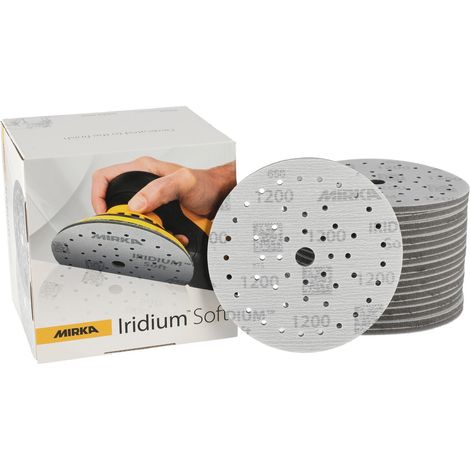 Mirka Iridium Soft Disques abrasifs Ø 150 mm / Grain P1200 / autoagrippant Multifit / 20 pièces / Abrasifs à base de mousse pour un ponçage à sec précis, ponçage de vernis, finition